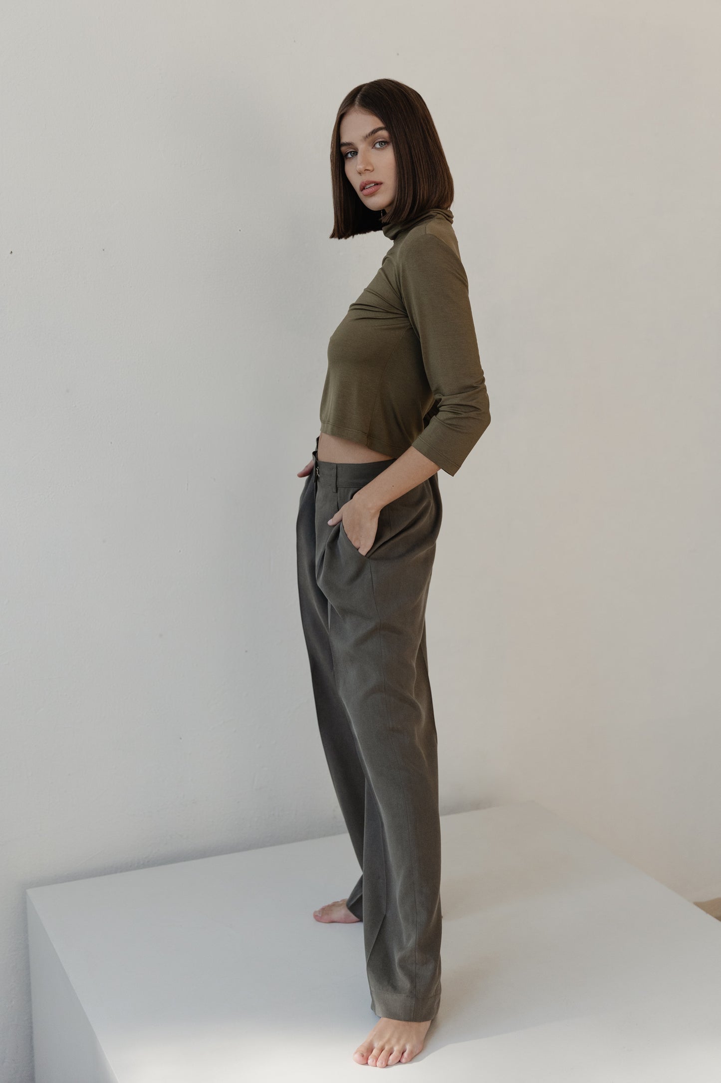 Zelený rolák dámsky