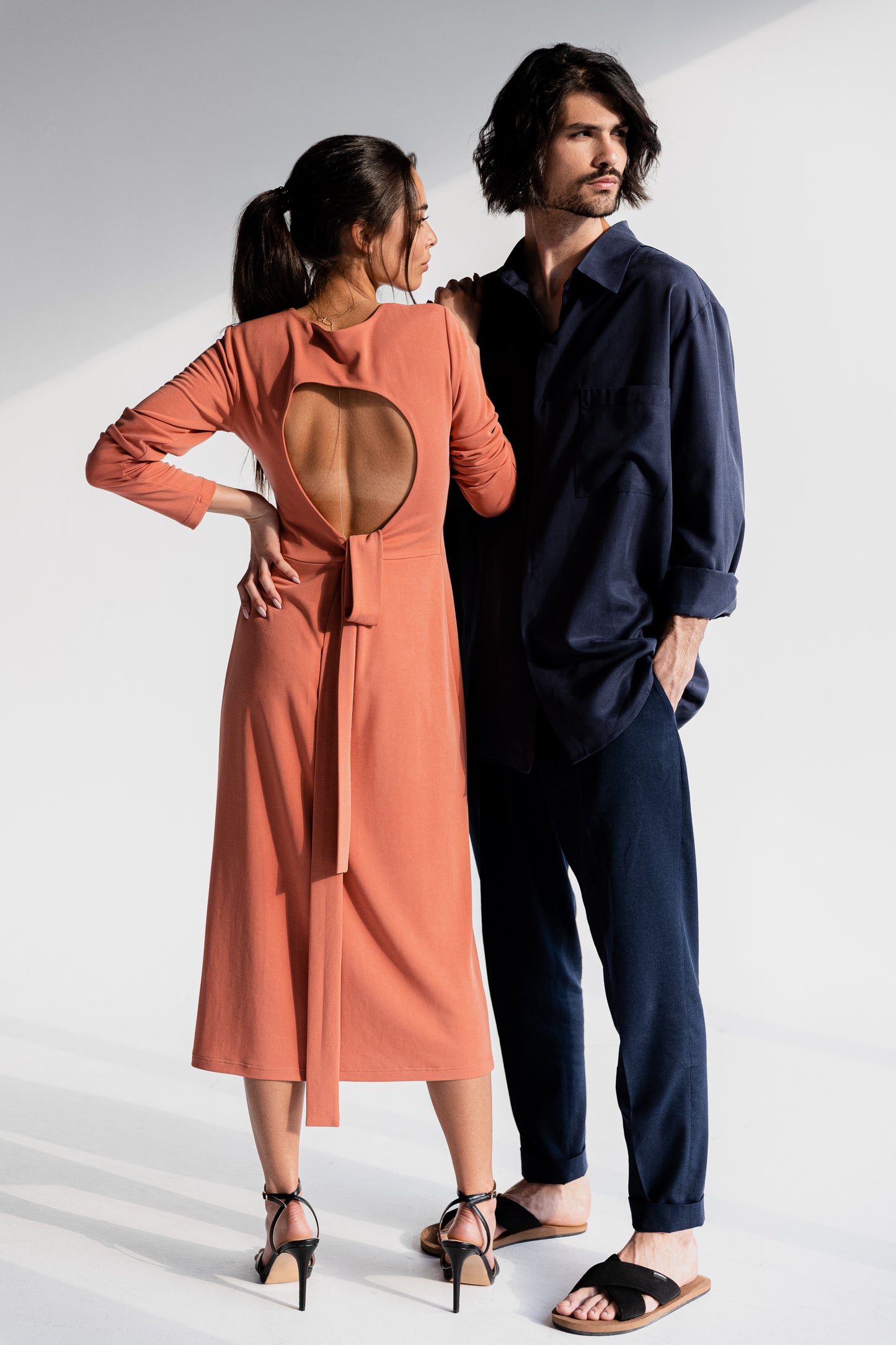 Pastel orange tie top